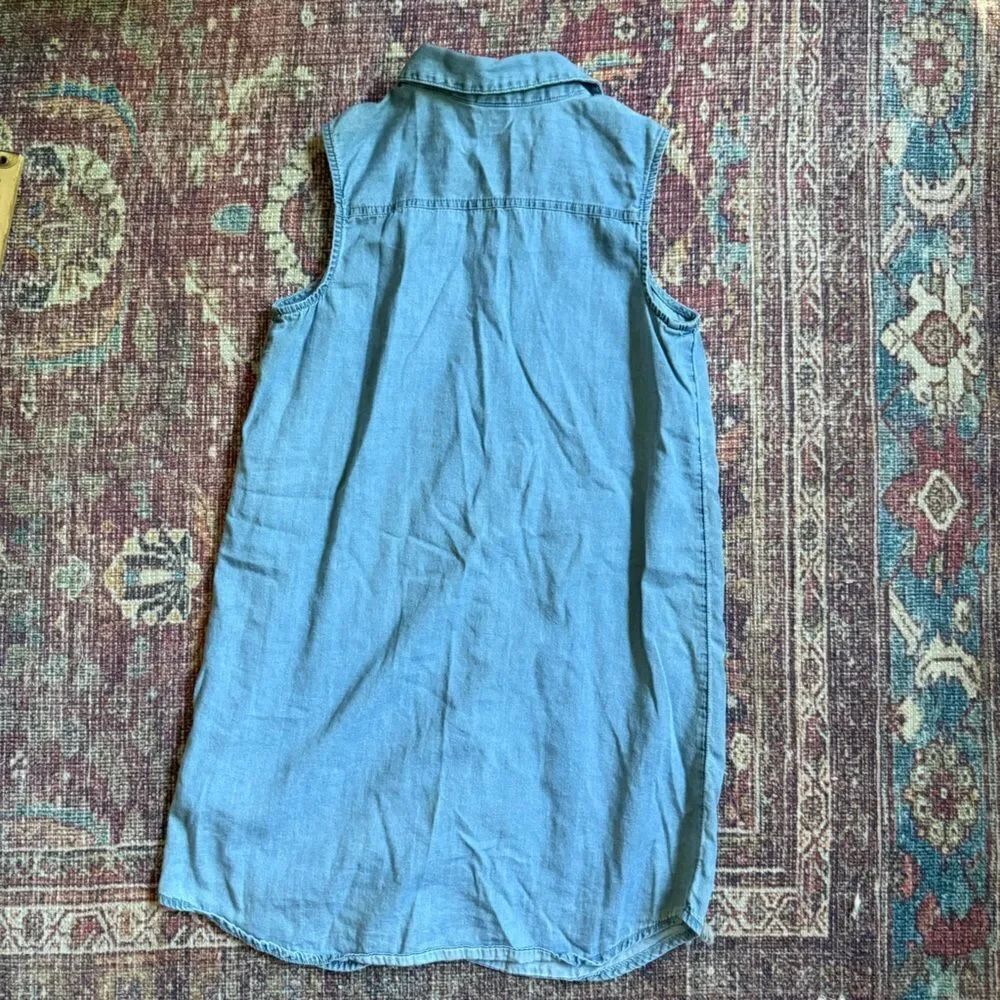 Gap Girls Large Sleeveless Chambray Denim Button-Up Dress